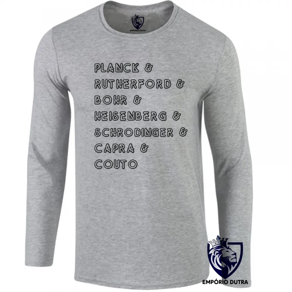 Camiseta manga longa Infantil ou Adulto Físicos quânticos fisica quantica