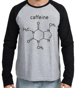 Camiseta manga longa Infantil ou Adulto fórmula cafeína café molecula - Foto 2