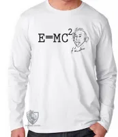 Camiseta manga longa Infantil ou Adulto Fórmula Albert Einstein Fisica - Foto 3