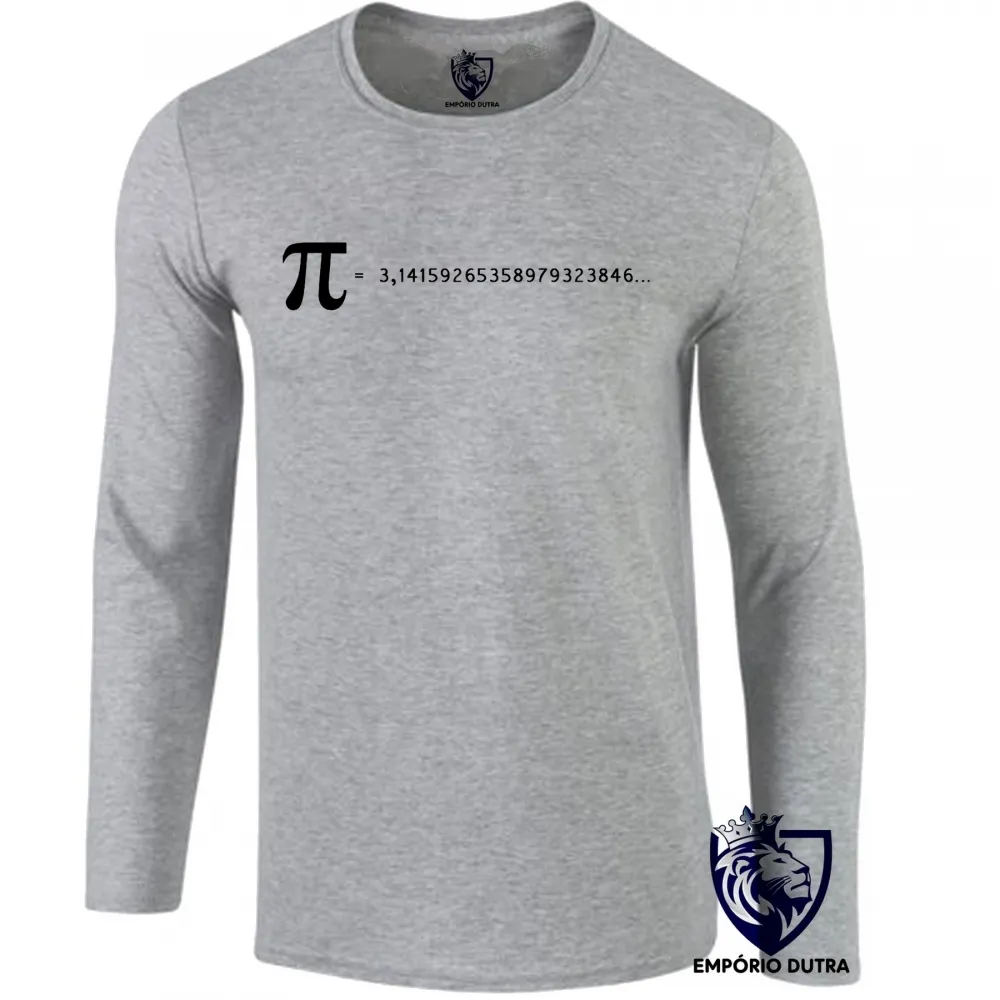 Camiseta manga longa Infantil ou Adulto fórmula pi Matematica