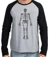 Camiseta manga longa Infantil ou Adulto esqueleto humano Enfermagem medicina - Foto 3