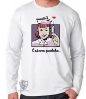 Camiseta manga longa Infantil ou Adulto Enfermagem picadinha Enfermeira - Foto 3