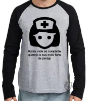 Camiseta manga longa Infantil ou Adulto Enfermagem nossa vida Enfermeira - Foto 2