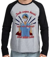 Camiseta manga longa Infantil ou Adulto enfermagem enfermeira super herói salvar vidas - Foto 3