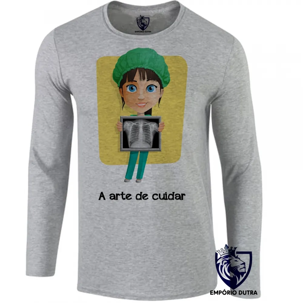 Camiseta manga longa Infantil ou Adulto Enfermagem arte cuidar Enfermeira