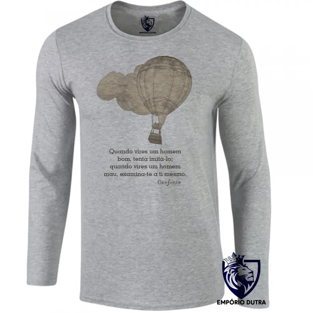 Camiseta manga longa Infantil ou Adulto frase confúcio