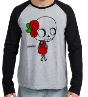 Camiseta manga longa Infantil ou Adulto Girl la muerte dama da morte mexicana caveira - Foto 2