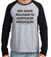Camiseta manga longa Infantil ou Adulto Interpretação de Copenhaga fisica quantica - Foto 2