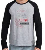 Camiseta manga longa Infantil ou Adulto Mãe meu amor grande dia das mães - Foto 2