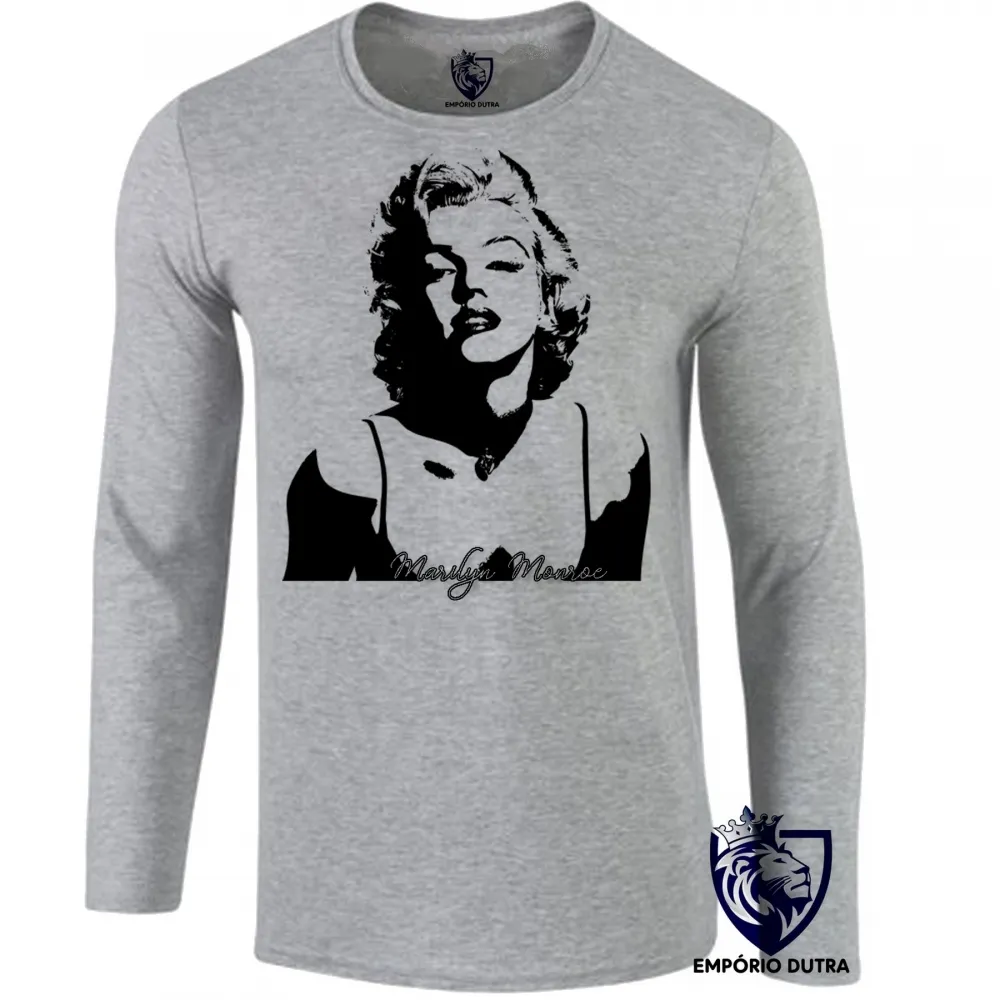 Camiseta manga longa Infantil ou Adulto Marilyn Monroe estados unidos Imagem