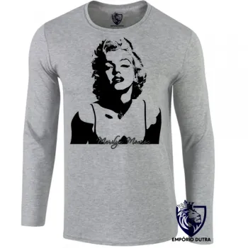 Camiseta manga longa Infantil ou Adulto Marilyn Monroe estados unidos