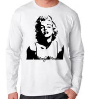 Camiseta manga longa Infantil ou Adulto Marilyn Monroe estados unidos - Foto 3