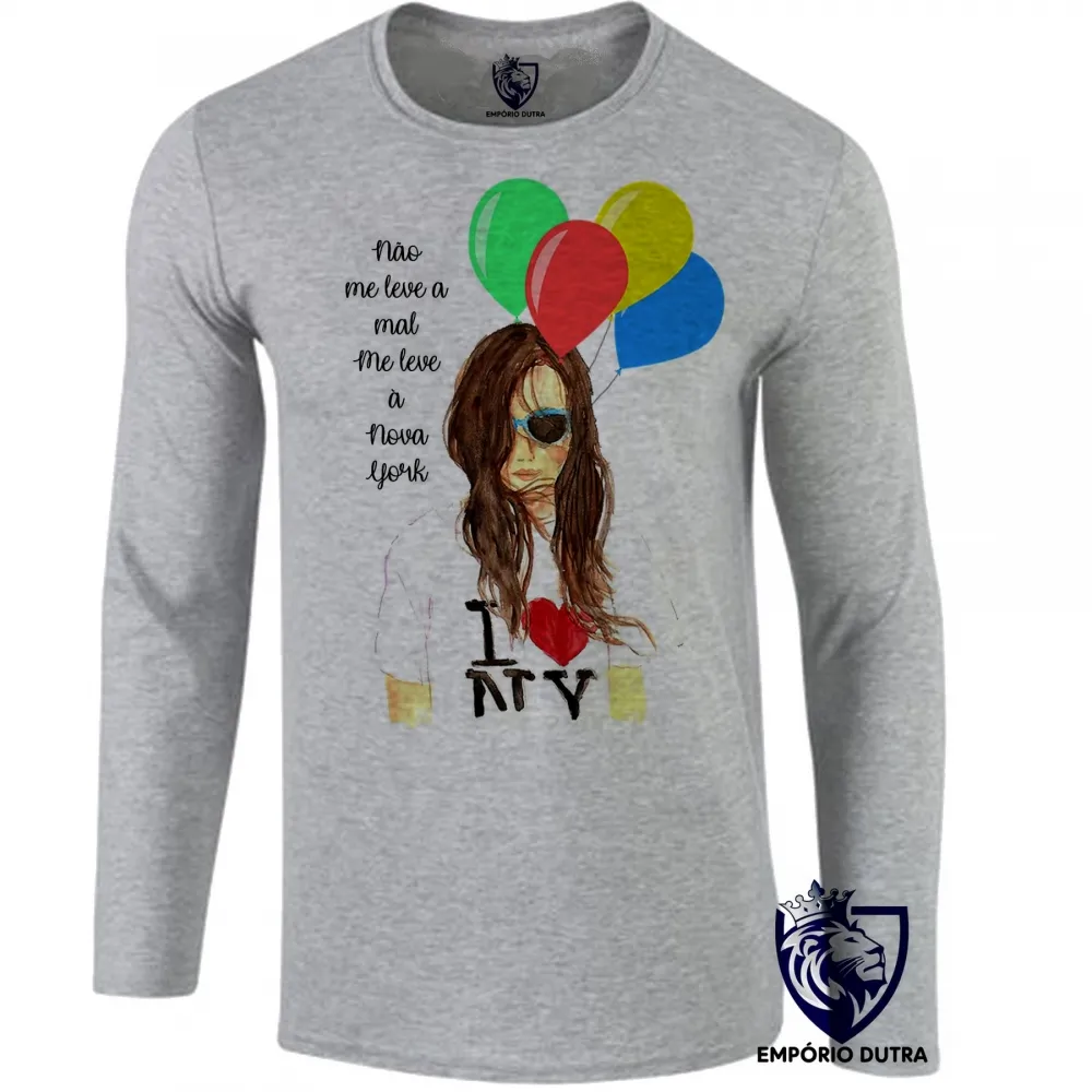 Camiseta manga longa Infantil ou Adulto Me leve à Nova York NY New York