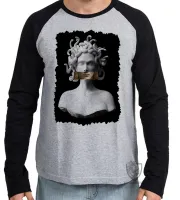 Camiseta manga longa Infantil ou Adulto medusa mitologia grega cobra - Foto 2