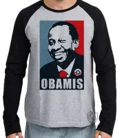 Camiseta manga longa Infantil ou Adulto Mussum cacildis trapalhões obama - Foto 2