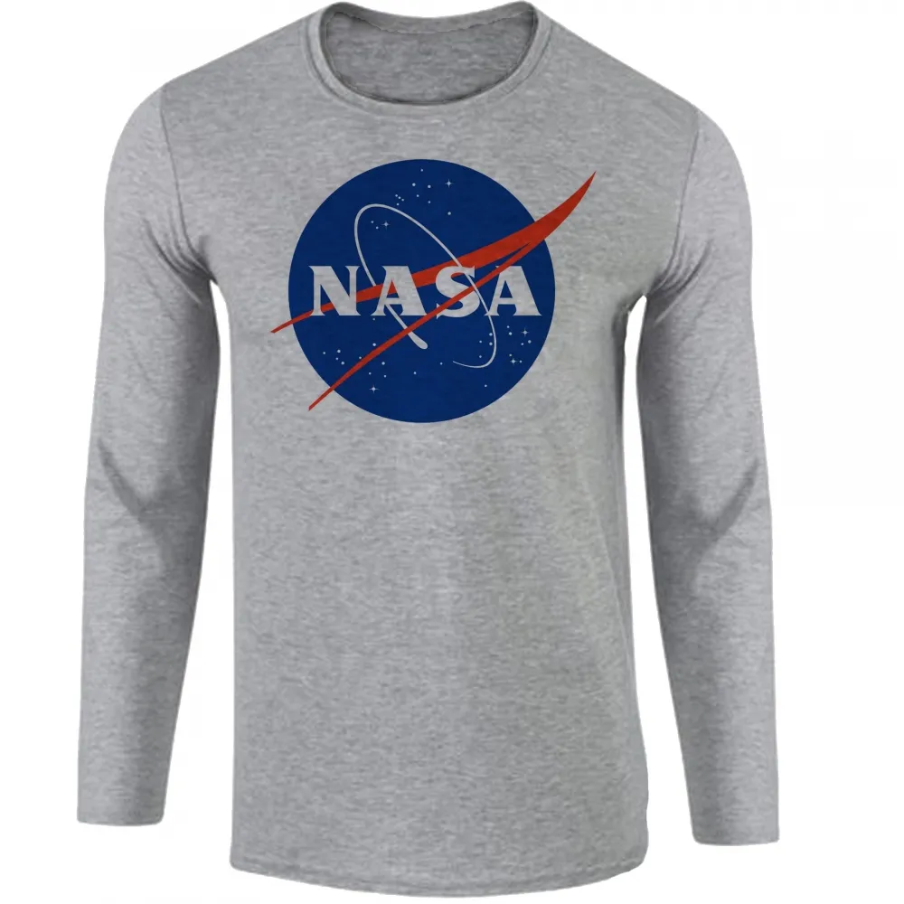Camiseta manga longa Infantil ou Adulto Nasa astronauta espacial espaço agencia Imagem