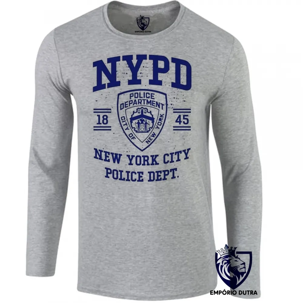 Camiseta manga longa Infantil ou Adulto NYDP ny policia nova york eua Imagem