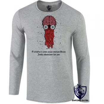 Camiseta manga longa Infantil ou Adulto cérebro é maravilhoso todos deveriam ter um