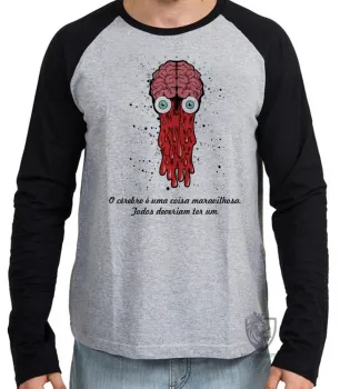 Camiseta manga longa Infantil ou Adulto cérebro é maravilhoso todos deveriam ter um - Foto 2