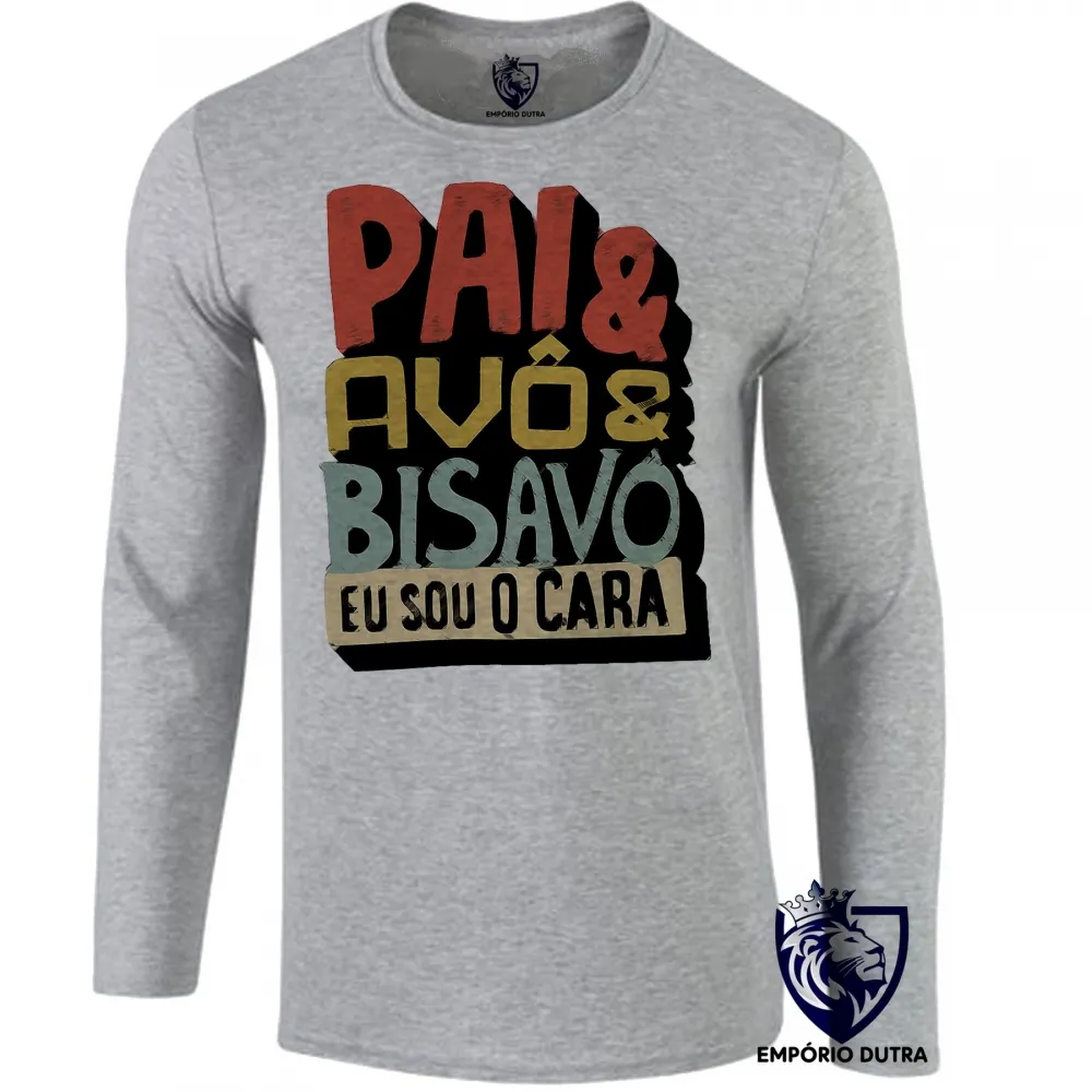 Camiseta manga longa Infantil ou Adulto pai avô bisavô Imagem