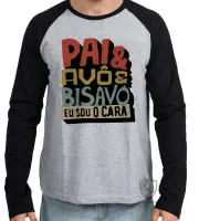 Camiseta manga longa Infantil ou Adulto pai avô bisavô - Foto 2