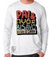 Camiseta manga longa Infantil ou Adulto pai avô bisavô - Foto 3