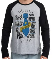 Camiseta manga longa Infantil ou Adulto pai gravata Papai - Foto 2