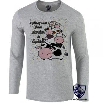 Camiseta manga longa Infantil ou Adulto pilha de vacas gado boiada