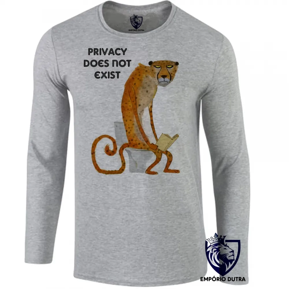 Camiseta manga longa Infantil ou Adulto Privacidade não existe engraçada not