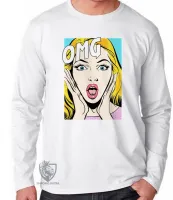 Camiseta manga longa Infantil ou Adulto Retro OMG vintage - Foto 3