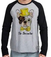 Camiseta manga longa Infantil ou Adulto Sir Brenchie Buldogue Francês - Foto 2