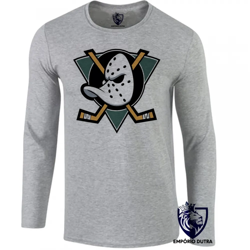 Camiseta manga longa Infantil ou Adulto Super Patos the Mighty Ducks