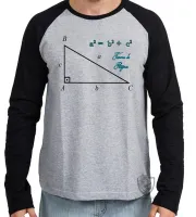 Camiseta manga longa Infantil ou Adulto Teorema de Pitágoras Matematica fisica - Foto 2