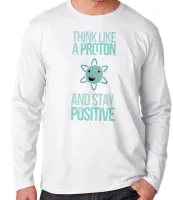 Camiseta manga longa Infantil ou Adulto Think like a proton atomo Bomba atomica - Foto 2