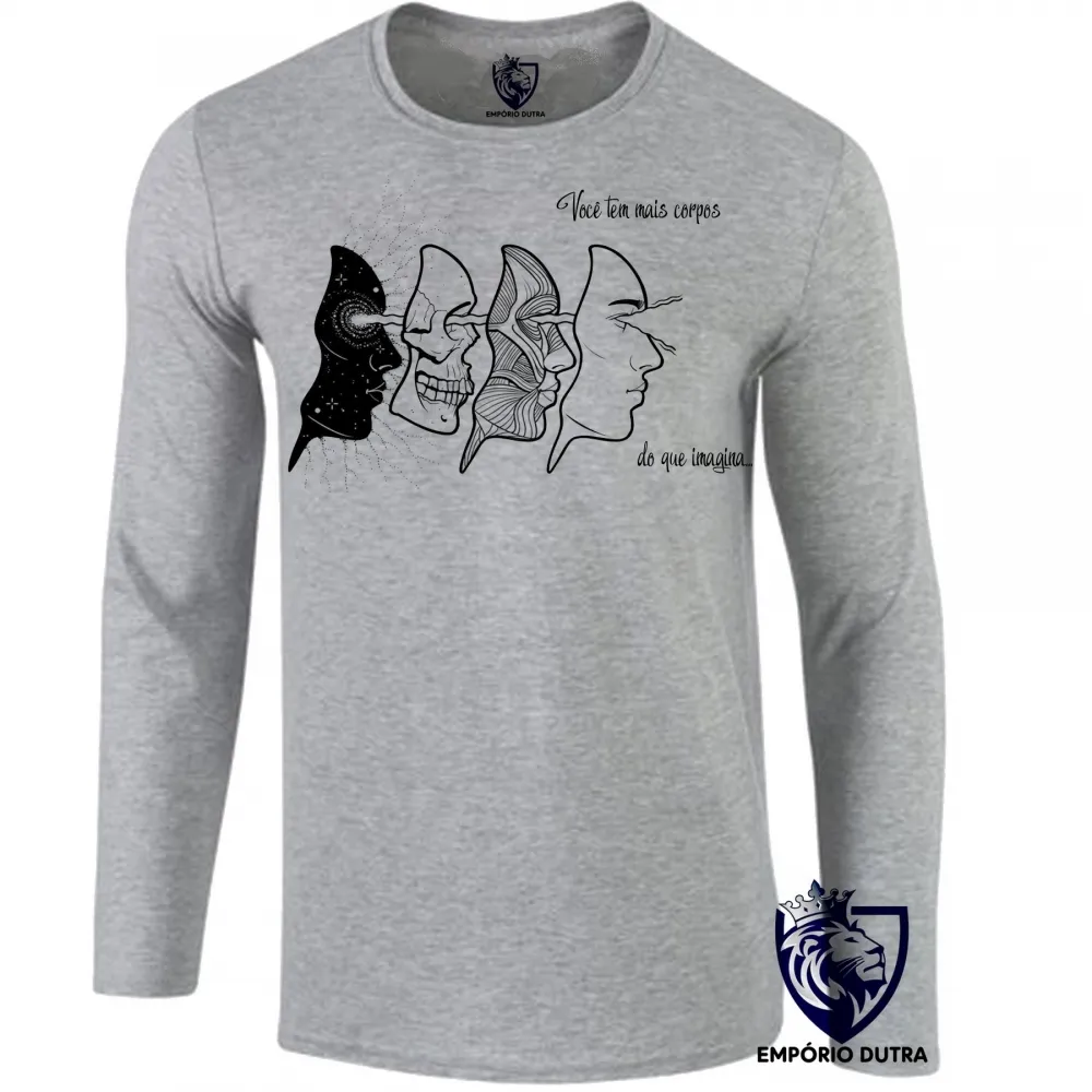 Camiseta manga longa Infantil ou Adulto Você tem mais corpos espiritual Espirita