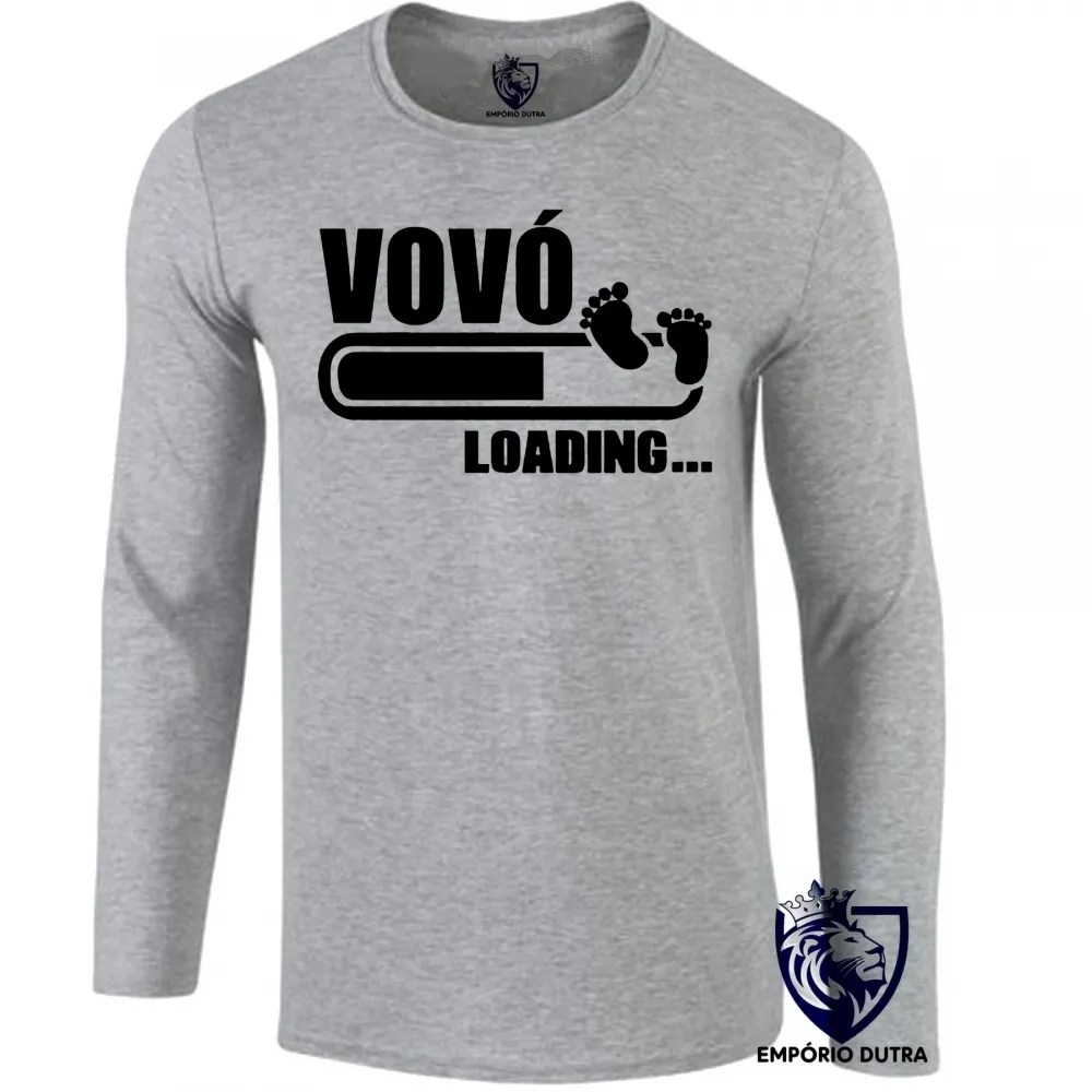 Camiseta manga longa Infantil ou Adulto vovó presente vó mãe bateria carregando