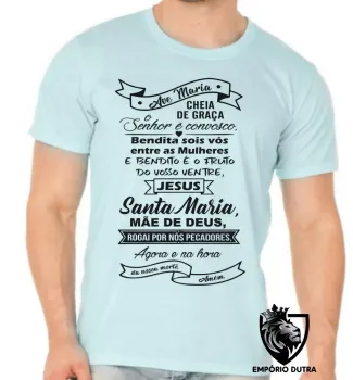 Camiseta adulto ou infantil Ave Maria oração JESUS CRISTO DEUS MÃE - Foto 2