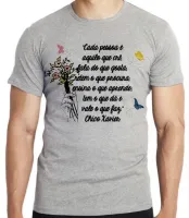 Camiseta adulto ou infantil Frase Chico Xavier espirita cada pessoa - Foto 4
