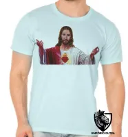 Camiseta adulto ou infantil Jesus Cristo Deus Coração braços abertos - Foto 3
