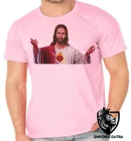 Camiseta adulto ou infantil Jesus Cristo Deus Coração braços abertos - Foto 4