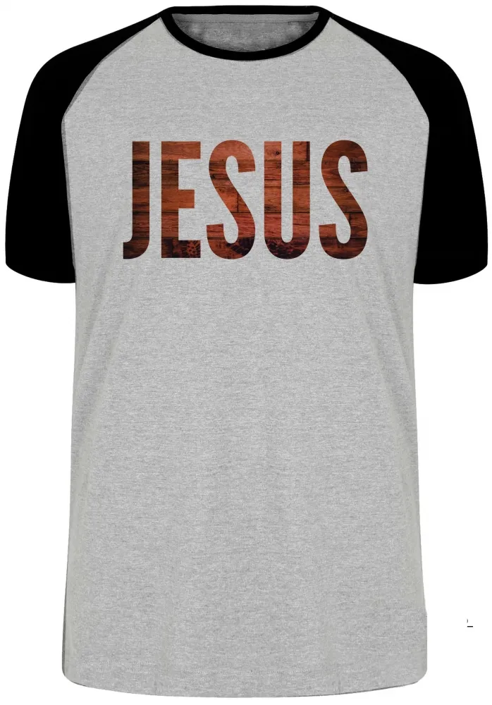 Camiseta adulto ou infantil Jesus Cristo DEUS madeira YESHUA