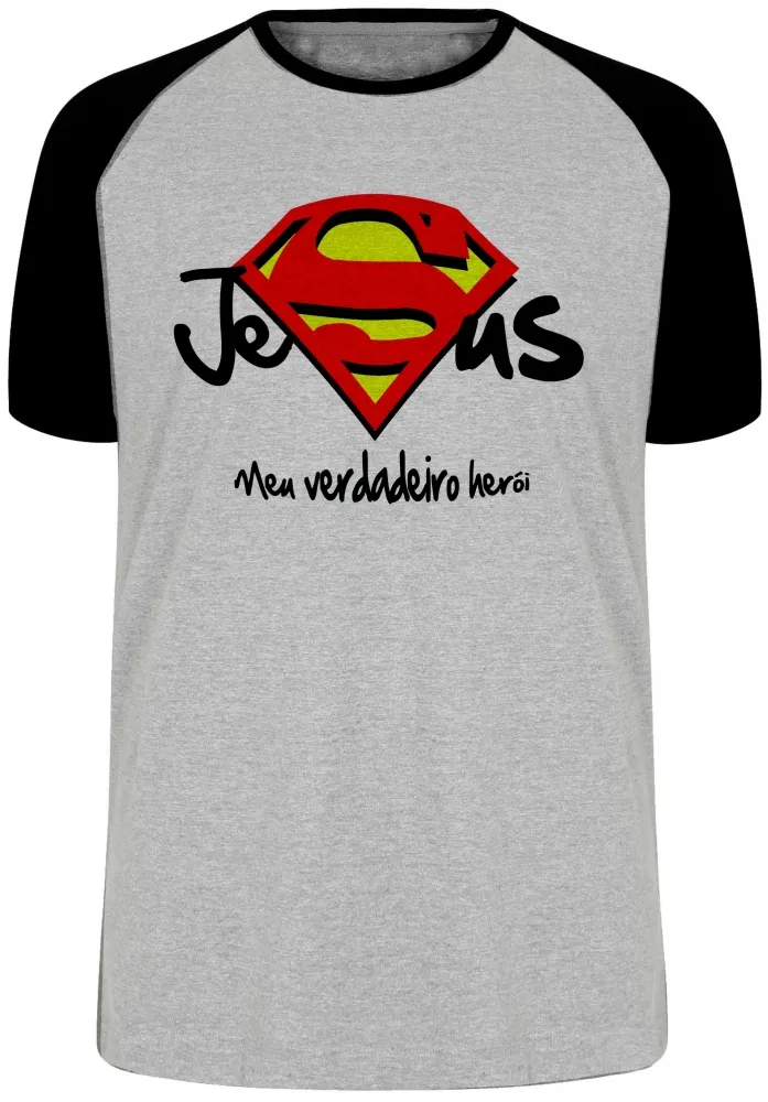 Camiseta adulto ou infantil Jesus cristo verdadeiro Herói superman Imagem