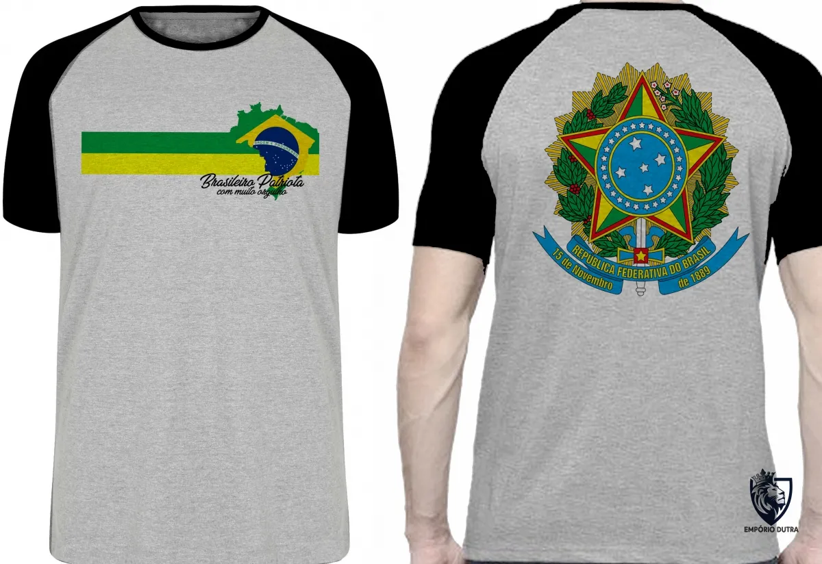 Camiseta adulto ou infantil patriota Brasil Brasileiro Imagem