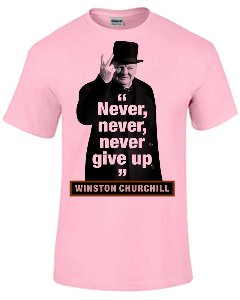 Camiseta adulto ou infantil Winston Churchill se render jamais direita nerver give up