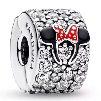 Berloque clipe mickey e minnie mouse – em Prata925