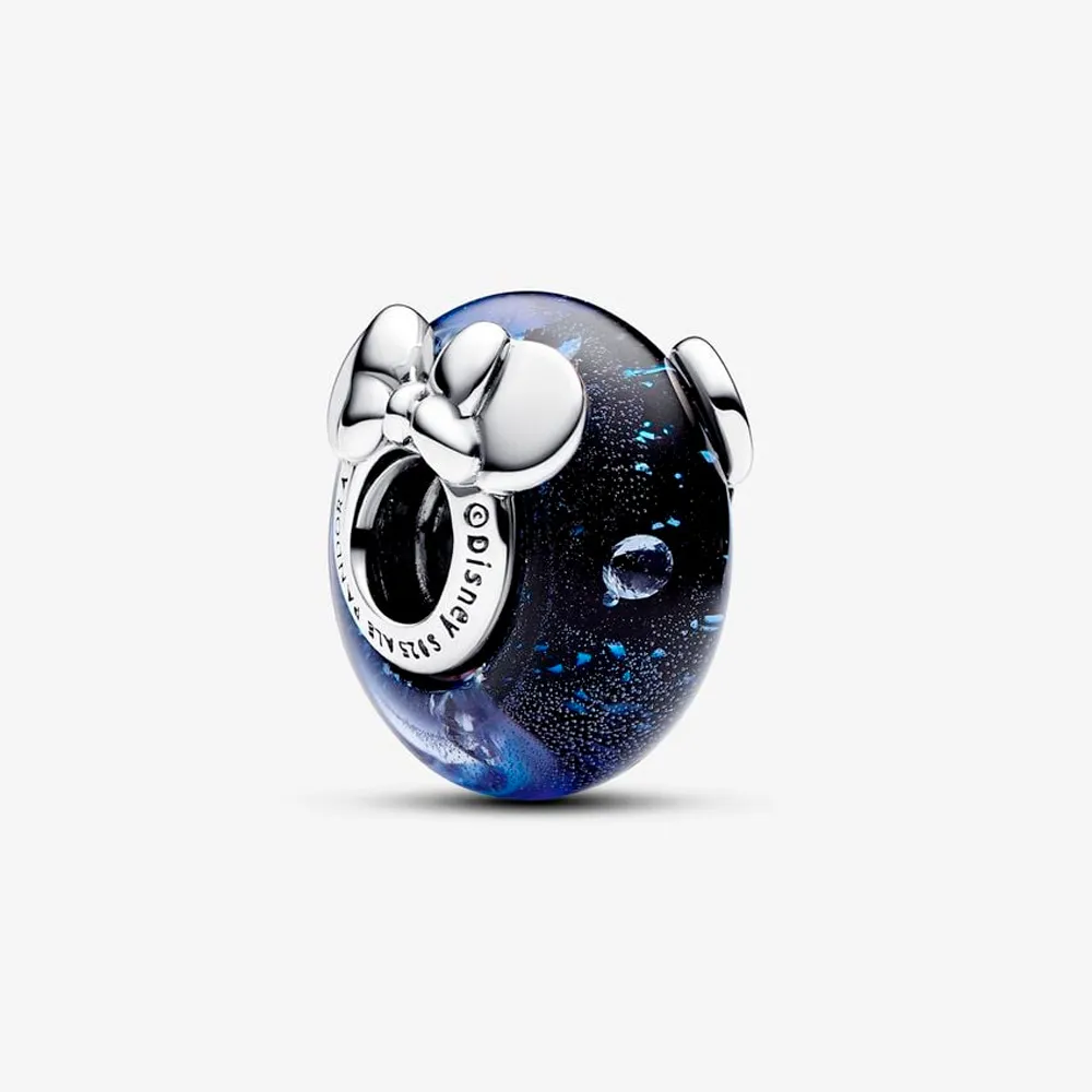 Berloque separador mickey minnie azul murano – em Prata925