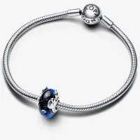 Berloque separador mickey minnie azul murano – em Prata925 - Foto 3