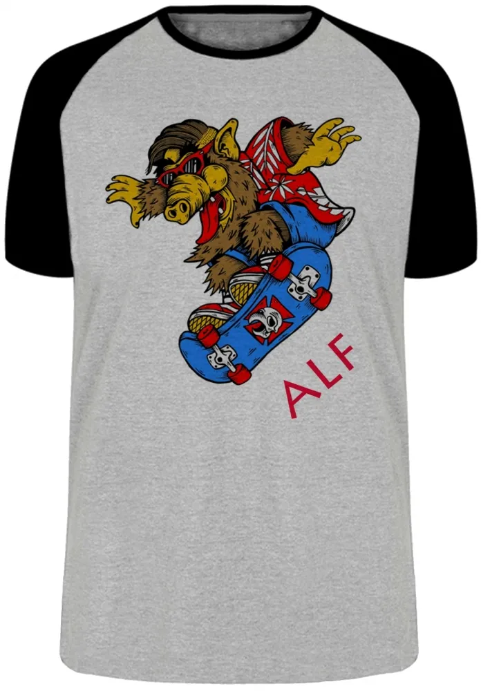 Camiseta adulto ou infantil ALF skate et teimoso alien