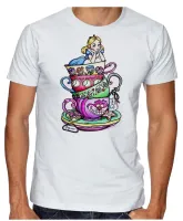 Camiseta adulto ou infantil Alice e gato no pais das maravilhas - Foto 2