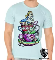 Camiseta adulto ou infantil Alice e gato no pais das maravilhas - Foto 3